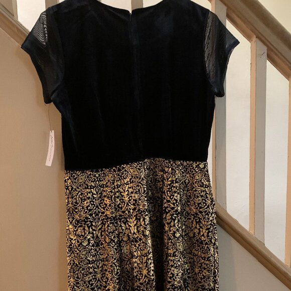 NY Collection Velvet/Sheer Dress - Picture 3 of 4